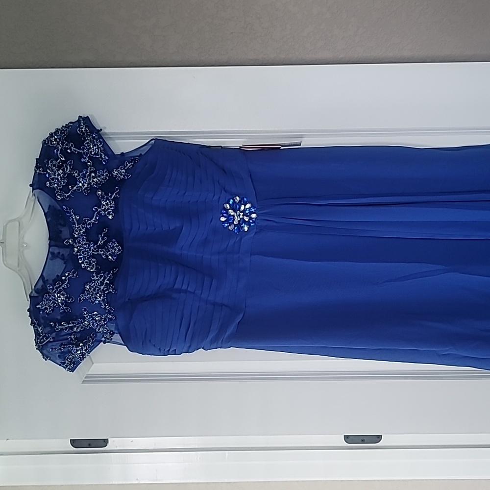 Royal blue, formal sequined dress (never worn)